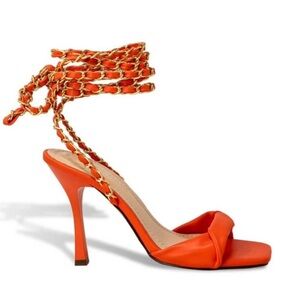 Brand new orange heel sandals